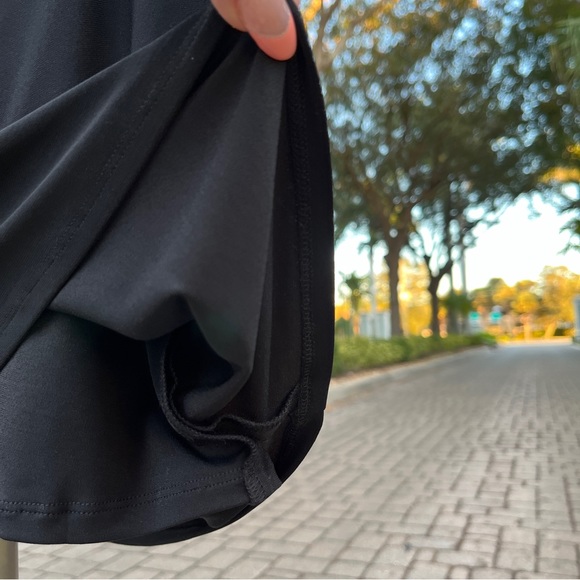 Ralph Lauren Evening Black Dress Size 14 Sleeveless Lace Back Stretch Ruched - Picture 13 of 15